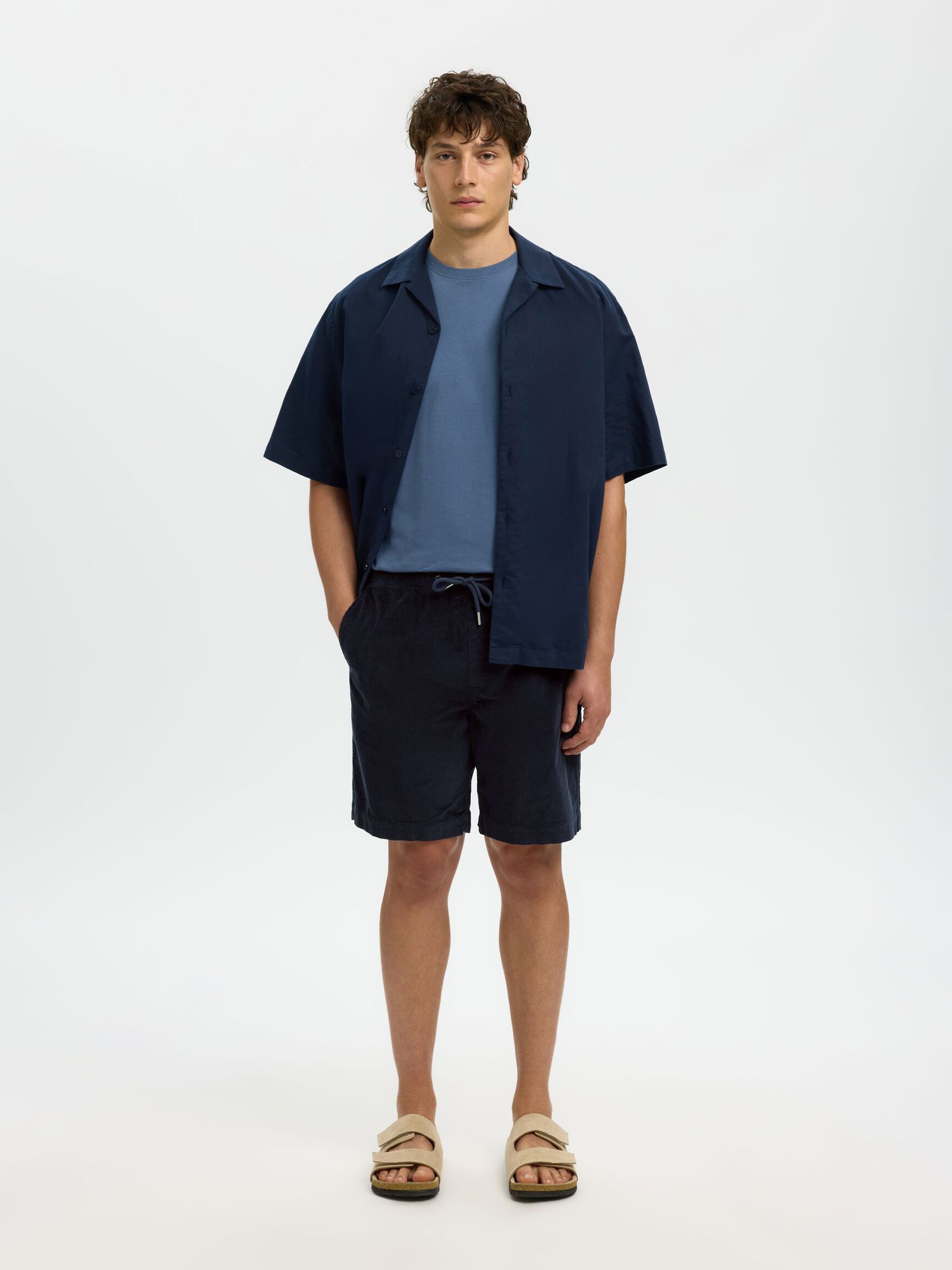 DE CORDUROY, CORTE REGULAR SHORTS, Sky Captain, highres