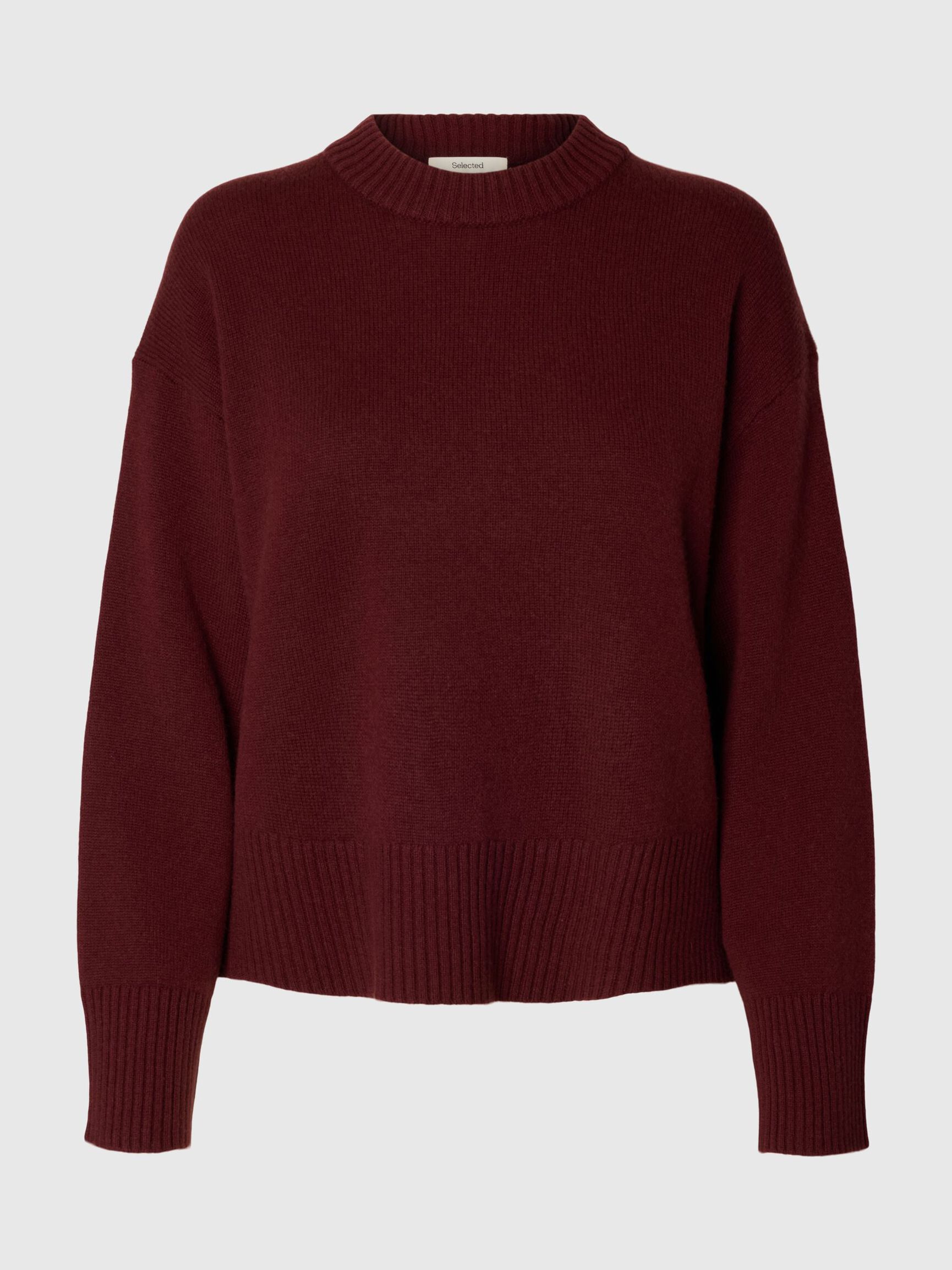 CASHMERE BLEND PULLOVER, Tawny Port, highres