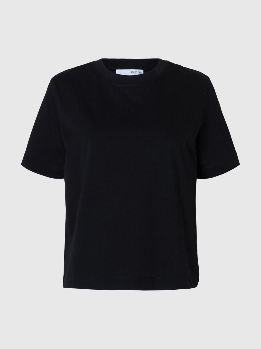 Selected BOXY T-SHIRT, Black, highres - 16087919_Black_001.jpg