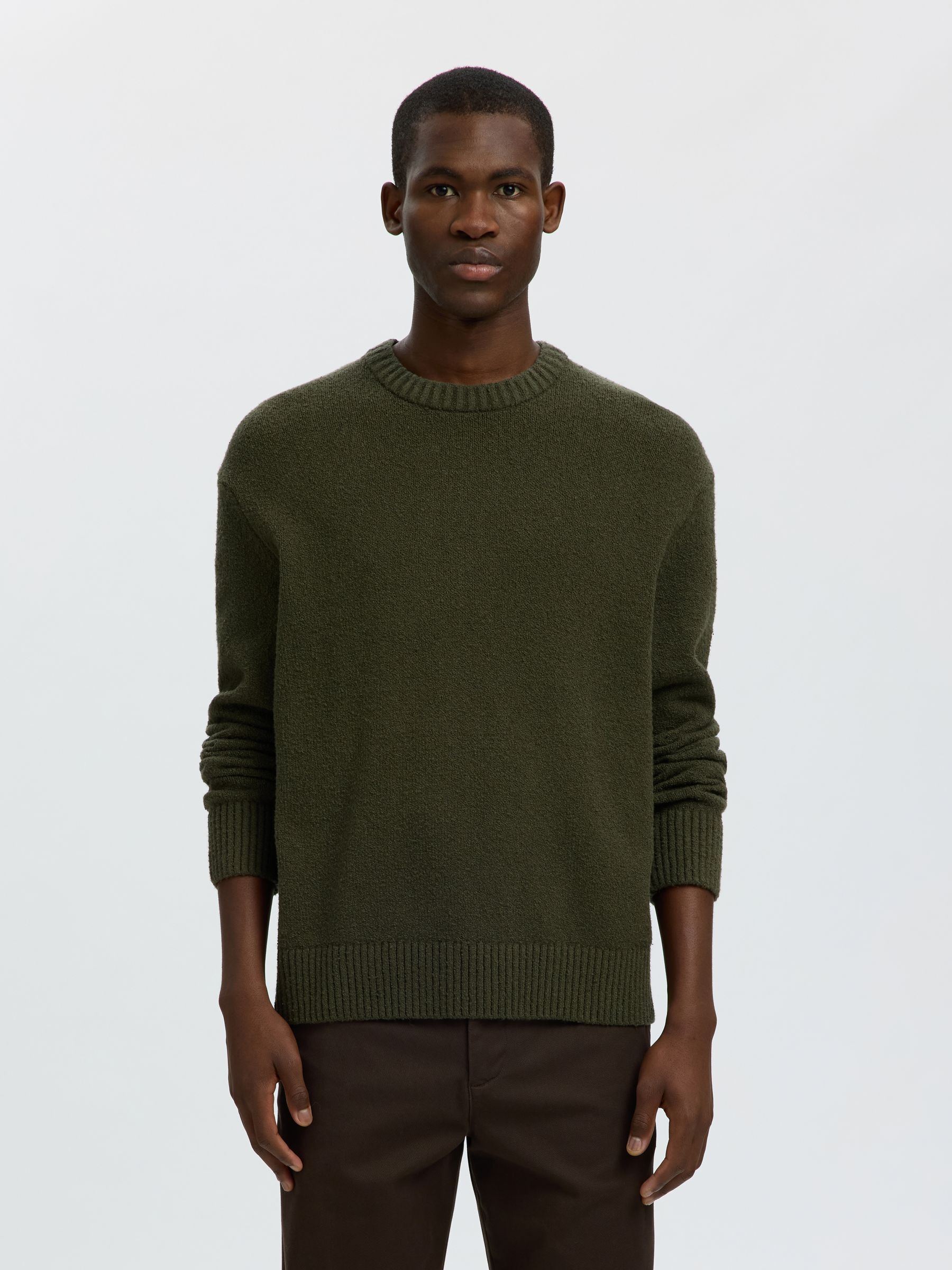 RELAXED FIT  KNITTED PULLOVER, Forest Night, highres