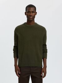RELAXED FIT  KNITTED PULLOVER, Forest Night, highres