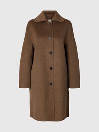 WOOL BLEND COAT, Chocolate Chip, highres
