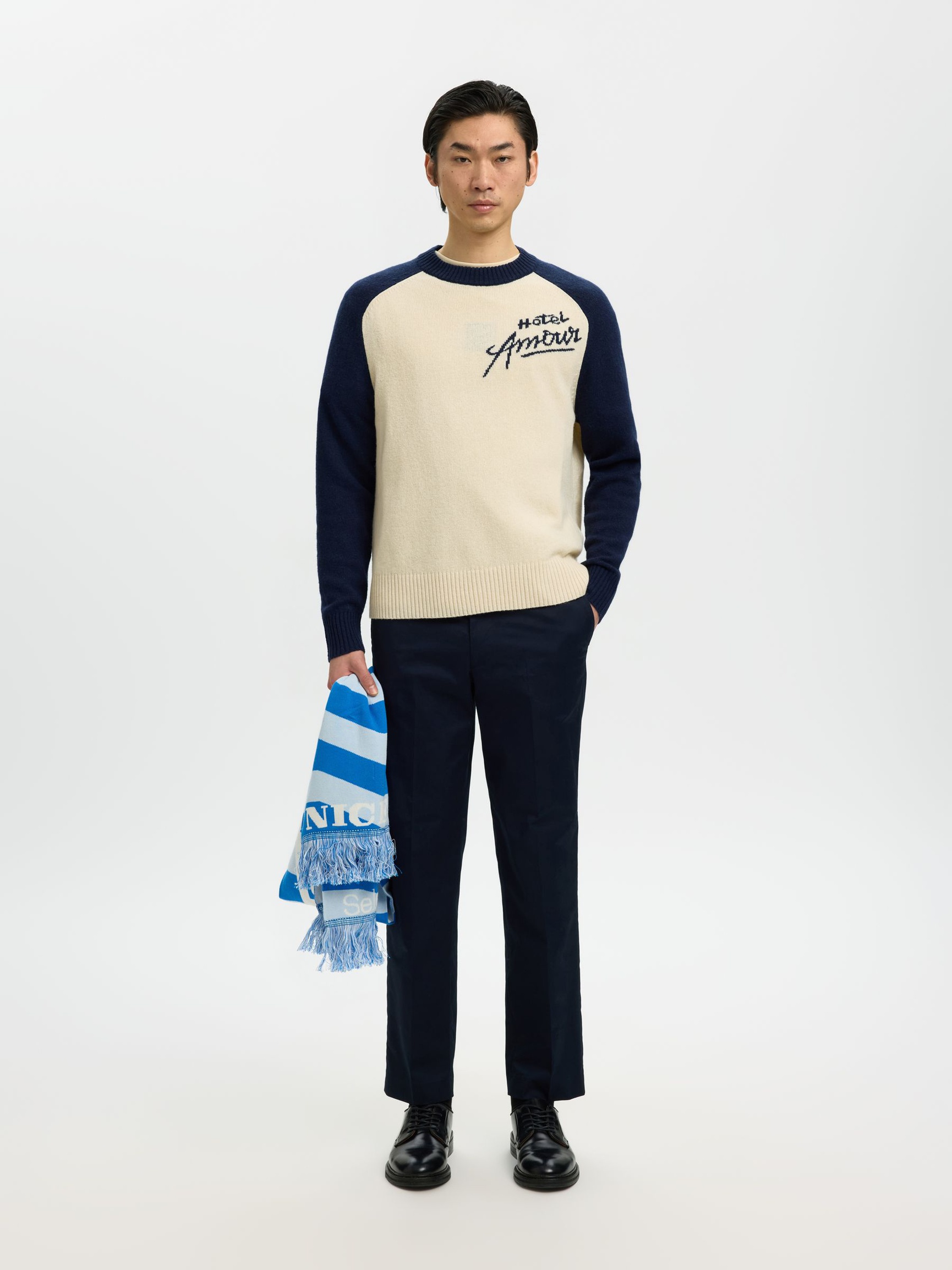 RELAXED FIT KNITTED JUMPER, Sky Captain, highres