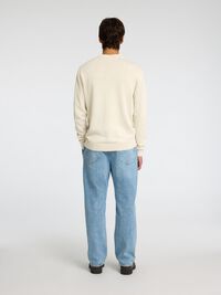 100% WOOL JUMPER, Egret, highres