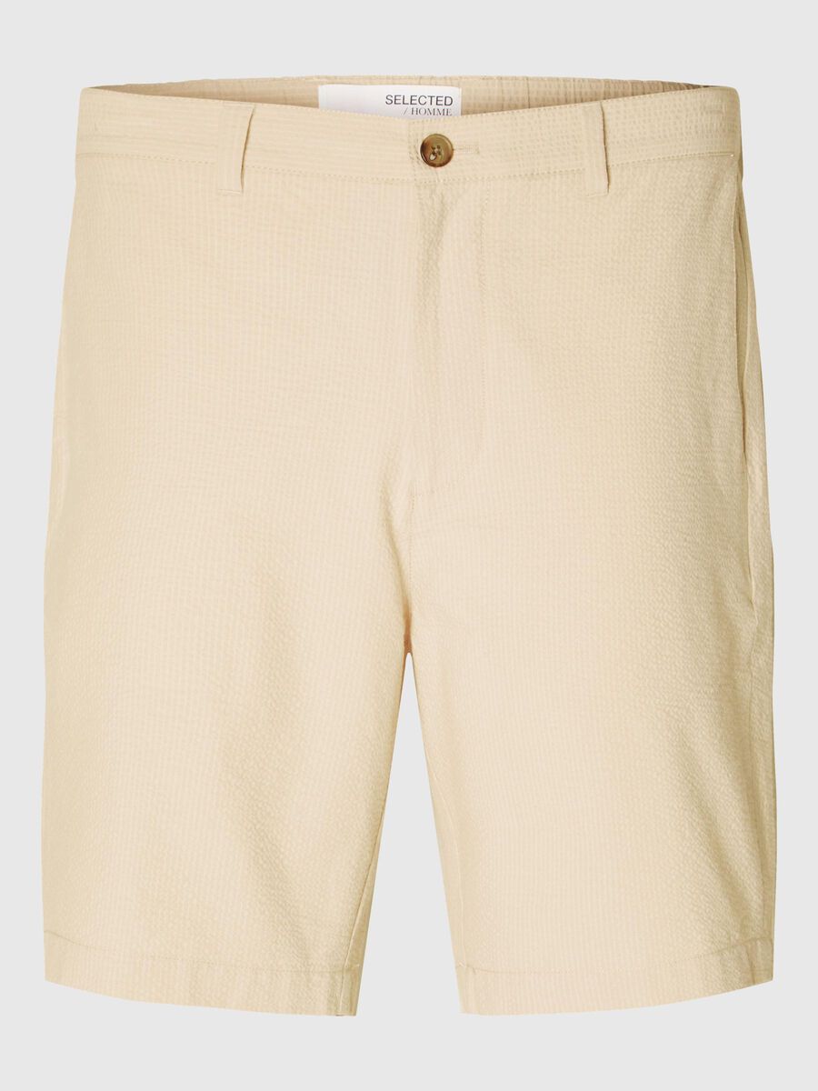 Selected SEERSUCKER SHORTS, Oatmeal, highres - 16092367_Oatmeal_001.jpg