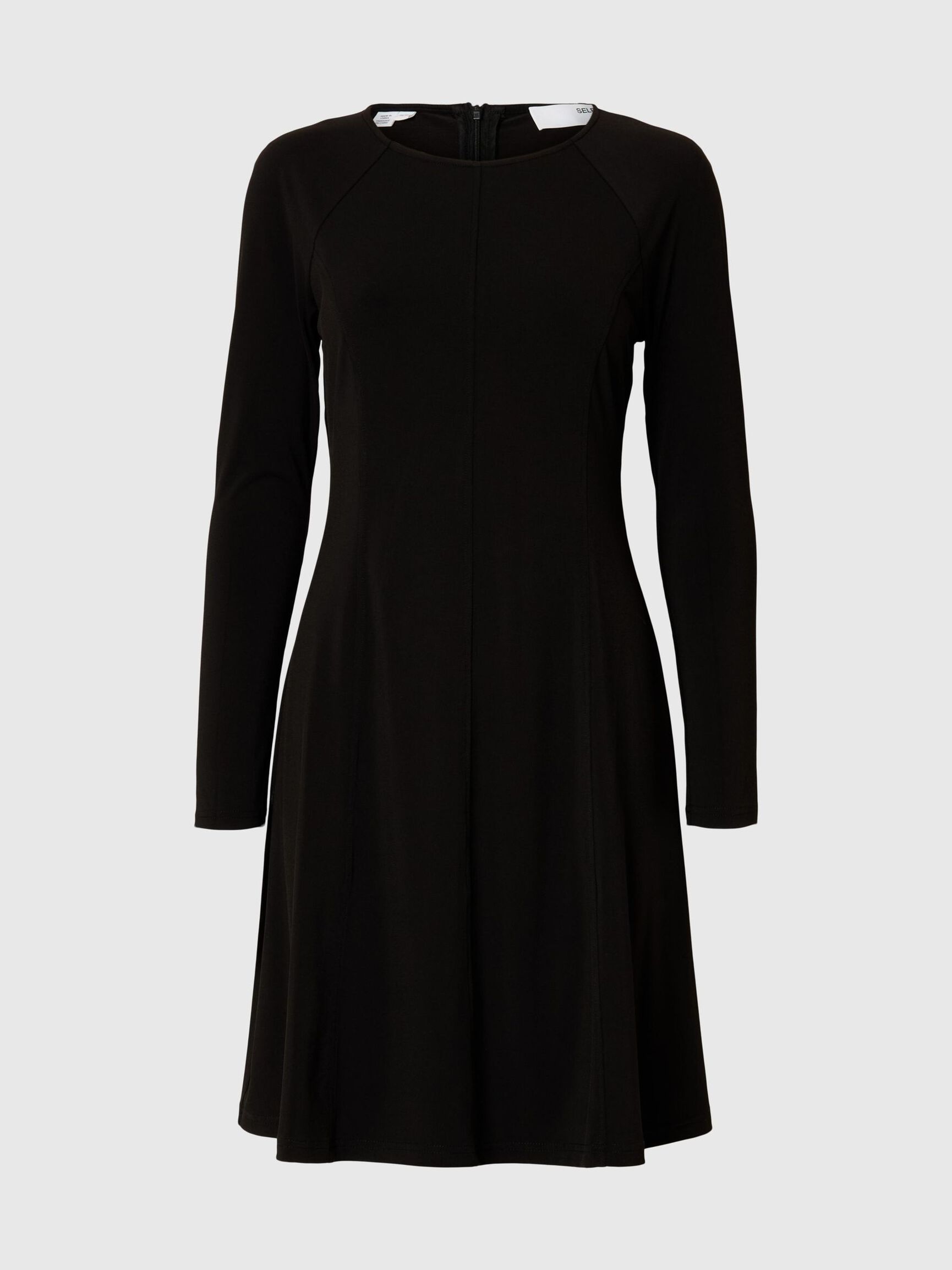 LANGARM MINIKLEID, Black, highres