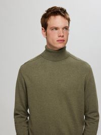 LONG-SLEEVED ROLL NECK PULLOVER, Kalamata, highres