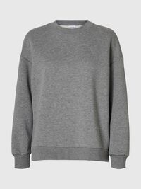 LANGE MOUWEN SWEATSHIRT, Medium Grey Melange, highres