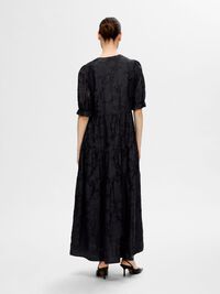 BLOMSTRET VISKOSEBLANDING MAXIKJOLE, Dark Sapphire, highres
