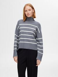 DZIERGANY SWETER, Medium Grey Melange, highres