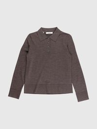 100% MERINOWOLL LANGARM-POLOSHIRT, Birch, highres