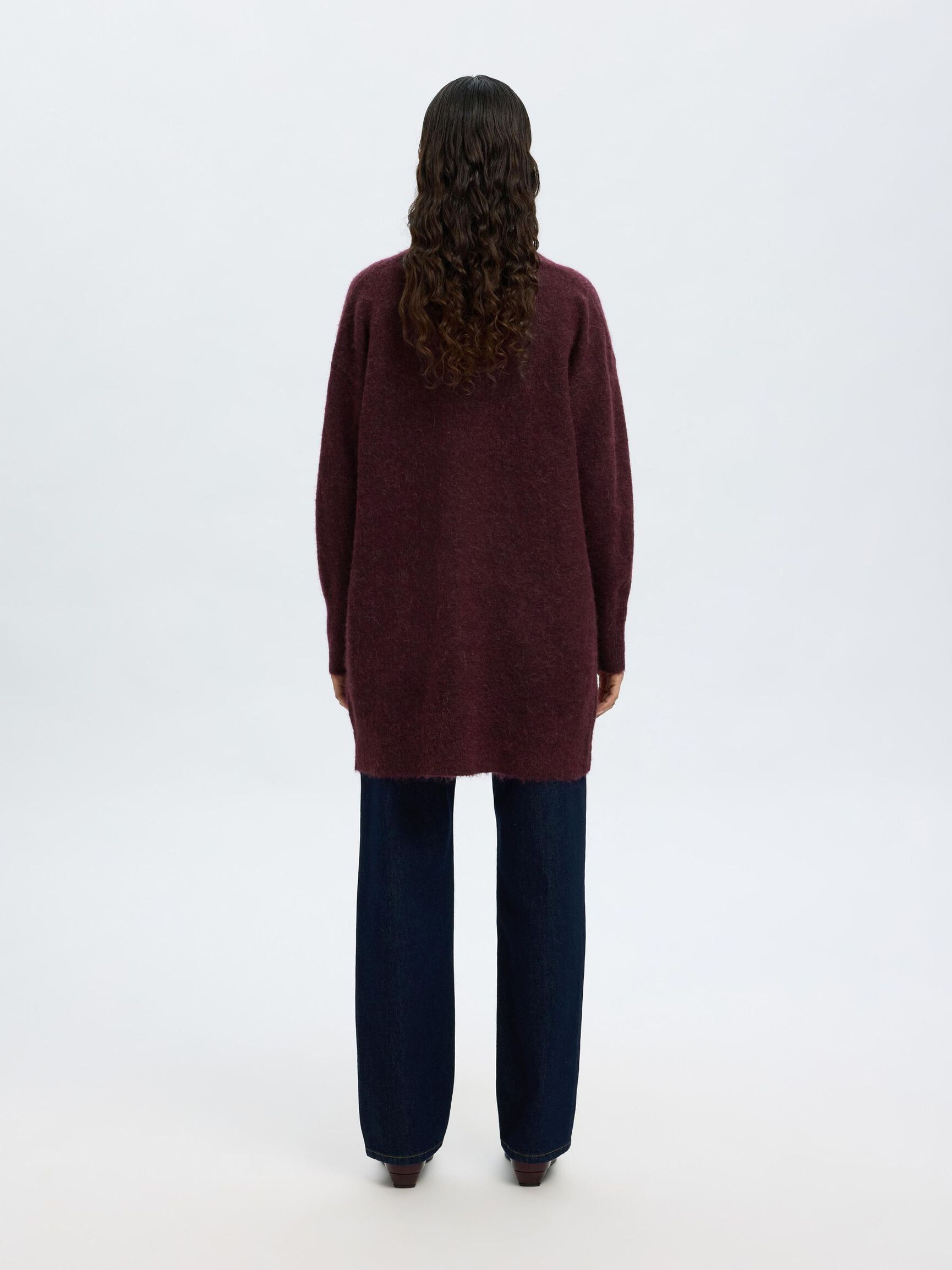 LONG KNITTED CARDIGAN, Fig, highres