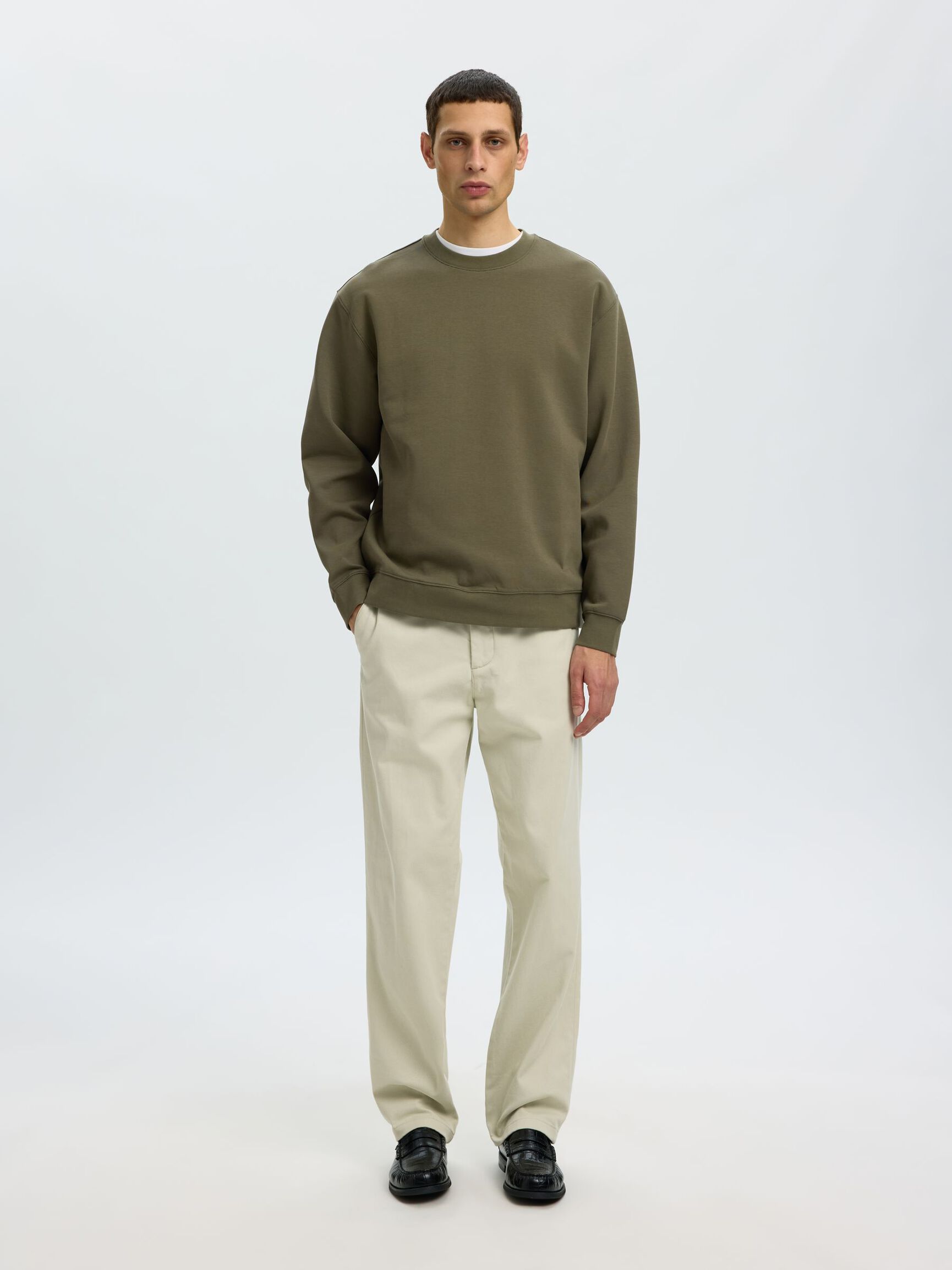 REGULAR FIT LONG SLEEVED SWEATSHIRT, Kalamata, highres