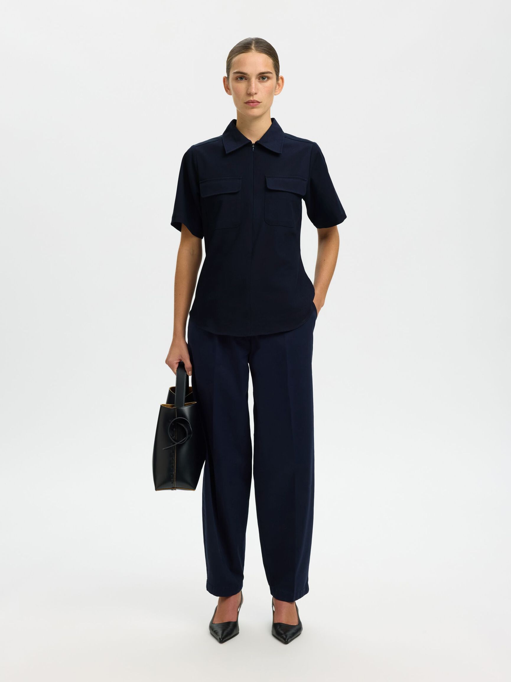 ZIPPED SHIRT, Dark Sapphire, highres