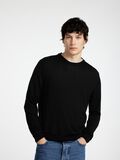 Selected 100% MERINO WOOL CREWNECK JUMPER, Black, highres - 16094647_Black_008.jpg