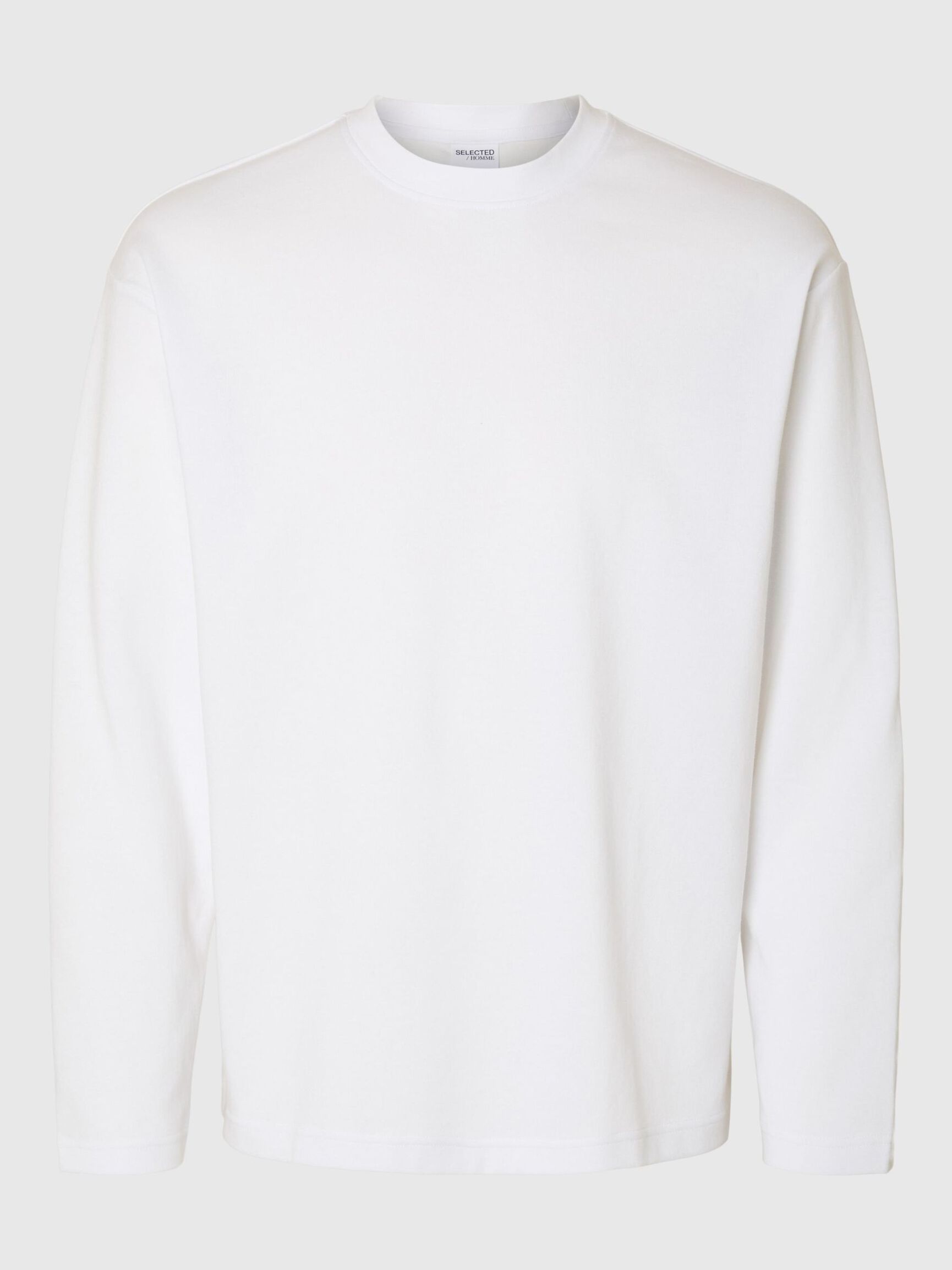 LOOSE FIT LANGÆRMET T-SHIRT, Bright White, highres