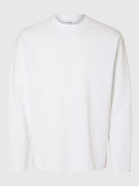 LOOSE FIT LANGÆRMET T-SHIRT, Bright White, highres