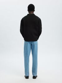 RELAXED FIT STRIKKET CARDIGAN, Black, highres