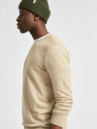 LONG-SLEEVED CREWNECK JUMPER, Kelp, highres