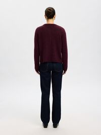 ULDBLANDING STRIKKET CARDIGAN, Fig, highres