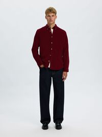 COTTON  CORDUROY SHIRT, Tawny Port, highres