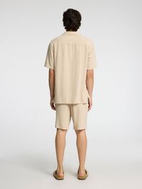 TEJIDO DE ALGODÓN CAMISA DE MANGA CORTA, Oatmeal, highres
