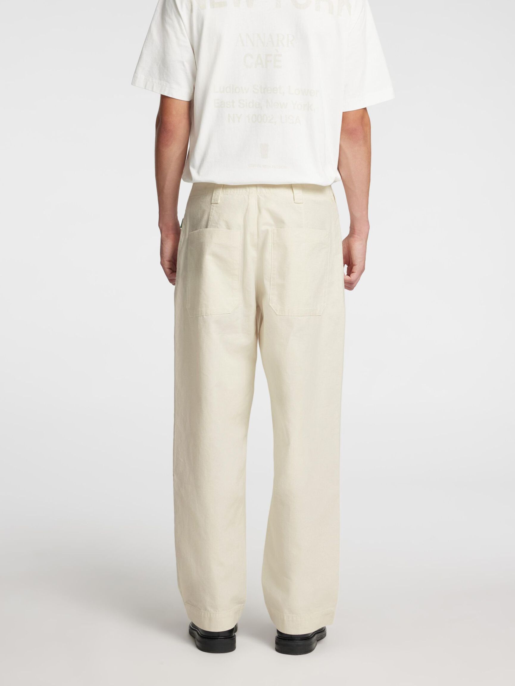 MEZCLA DE ALGODÓN PANTALONES CORTE HOLGADO, Coconut Milk, highres