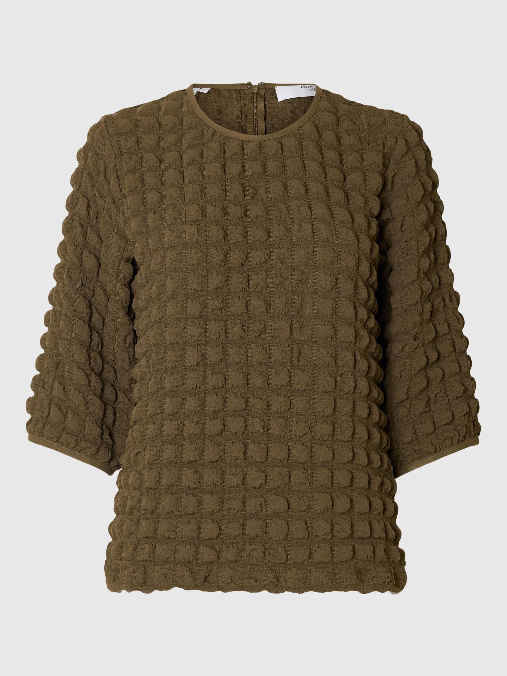 TEXTURED  3/4 SLEEVED TOP, Kalamata, highres
