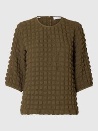 TEXTURED  3/4 SLEEVED TOP, Kalamata, highres