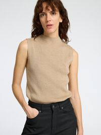 GLITTER ERMELØS TOPP, Irish Cream, highres