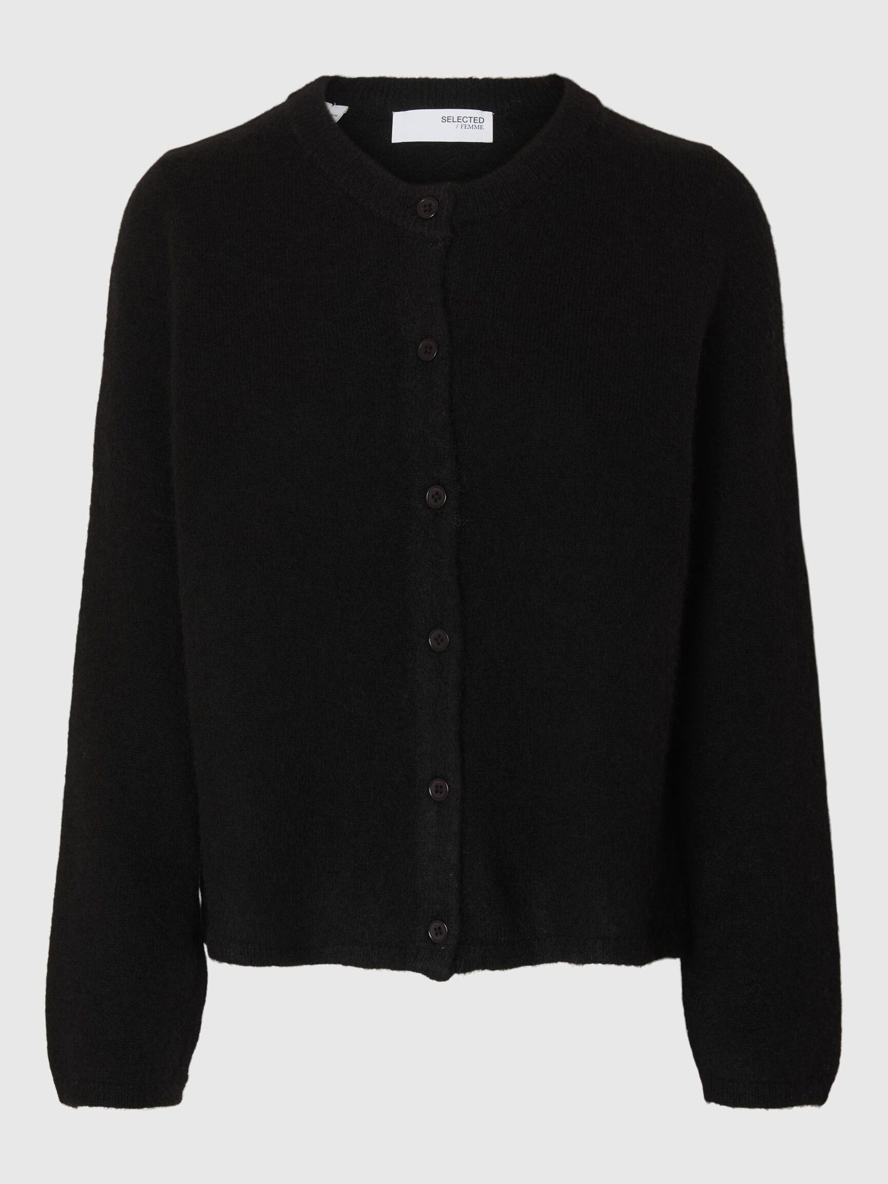 ULDBLANDING STRIKKET CARDIGAN, Black, highres