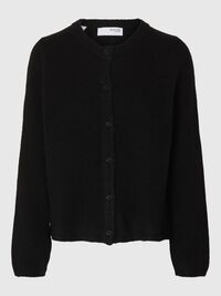 ULDBLANDING STRIKKET CARDIGAN, Black, highres