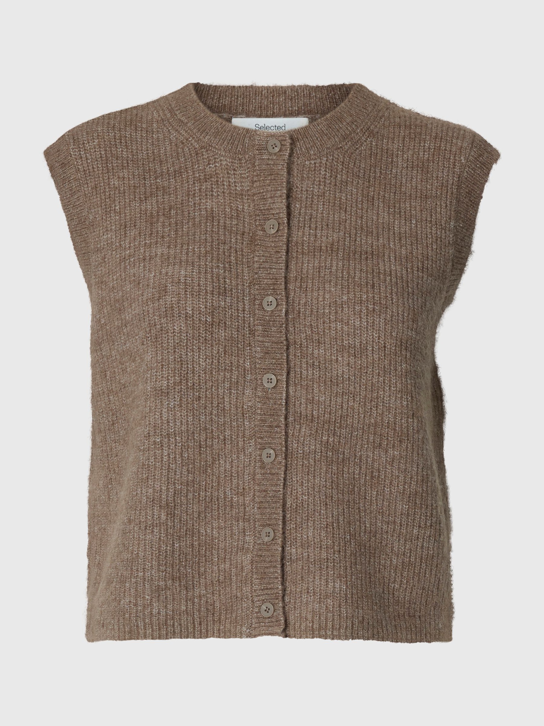 LAINE MÉLANGÉE GILET, Chocolate Chip, highres