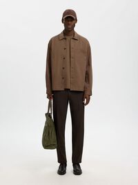 REGULAR FIT TWILL OVERSHIRT, Chocolate Chip, highres