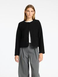 100 % LAINE CARDIGAN EN MAILLE, Black, highres