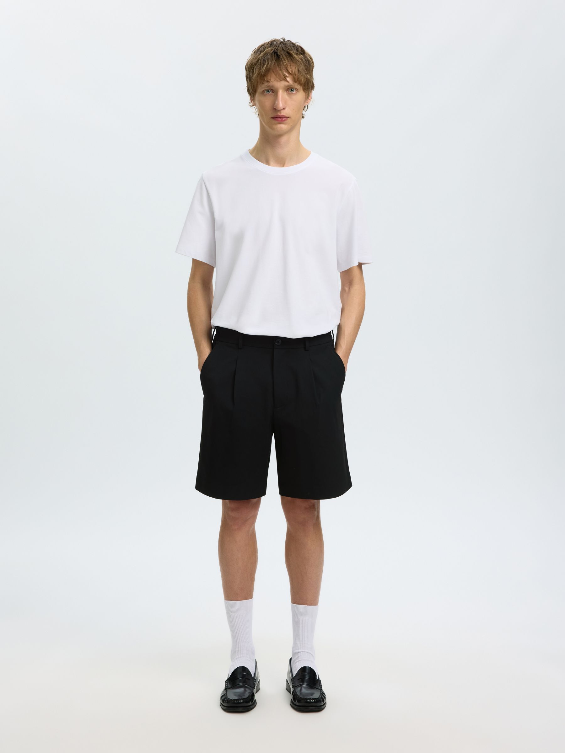 REGULAR FIT SHORTS, Black, highres
