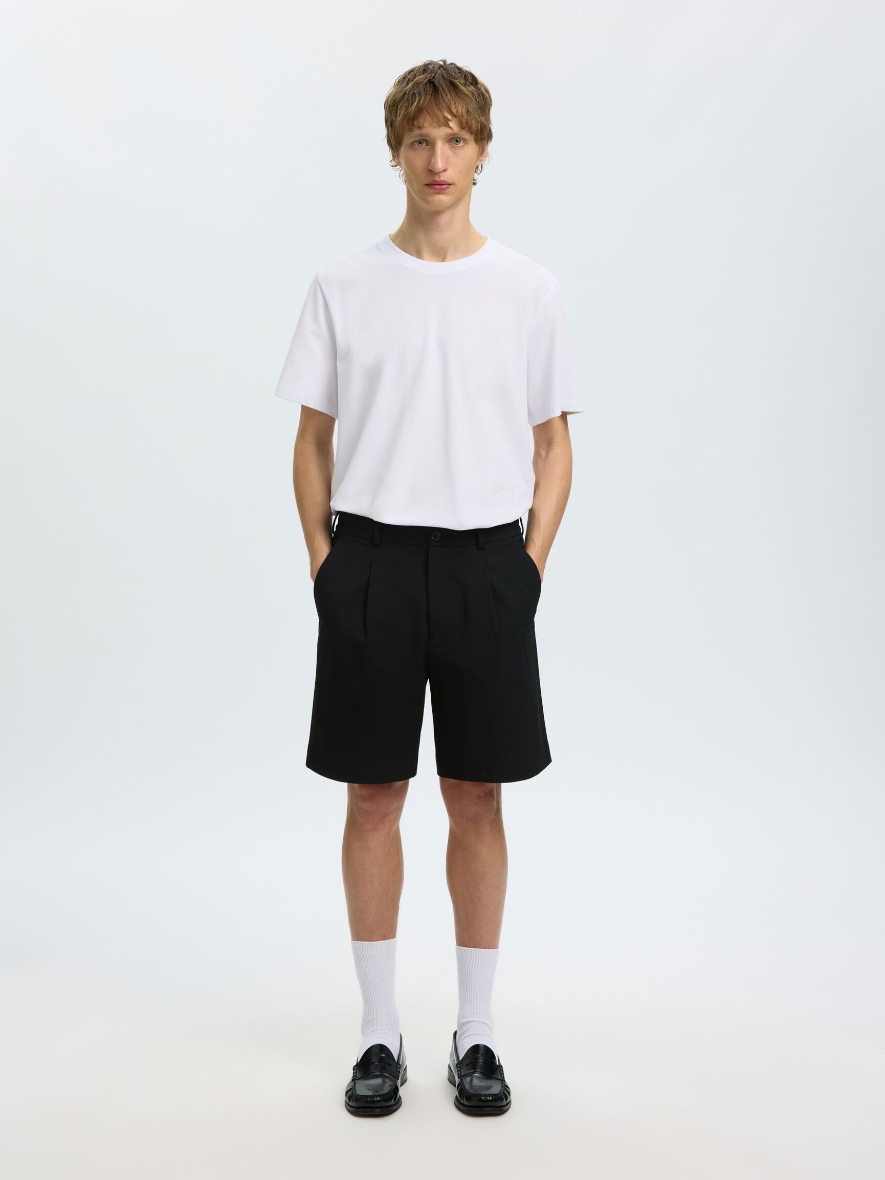 REGULAR FIT SHORTS, Black, highres