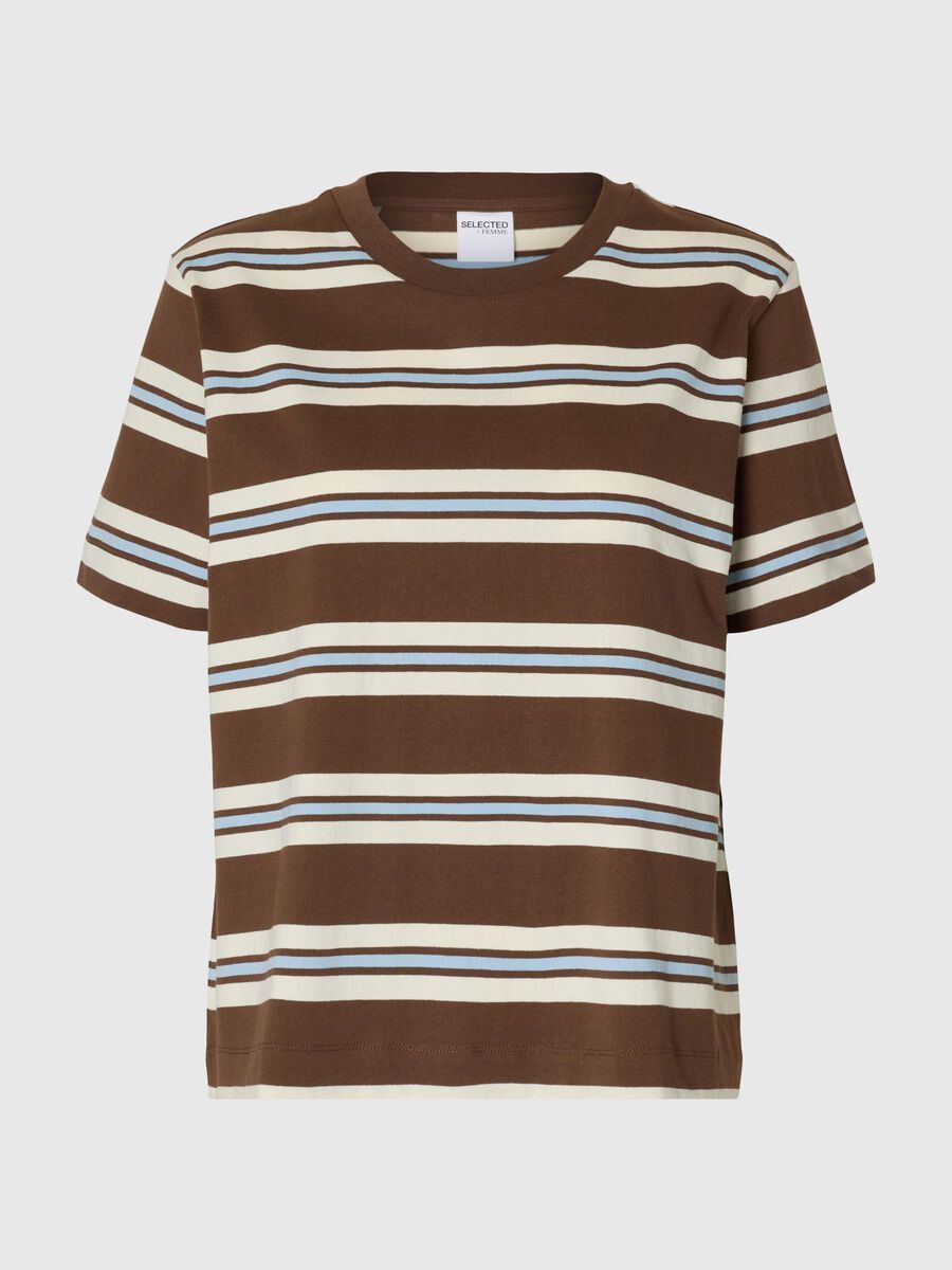 Selected BOXY FIT  SHORT-SLEEVED T-SHIRT, Chestnut, highres - 16099323_Chestnut_1247006_001.jpg