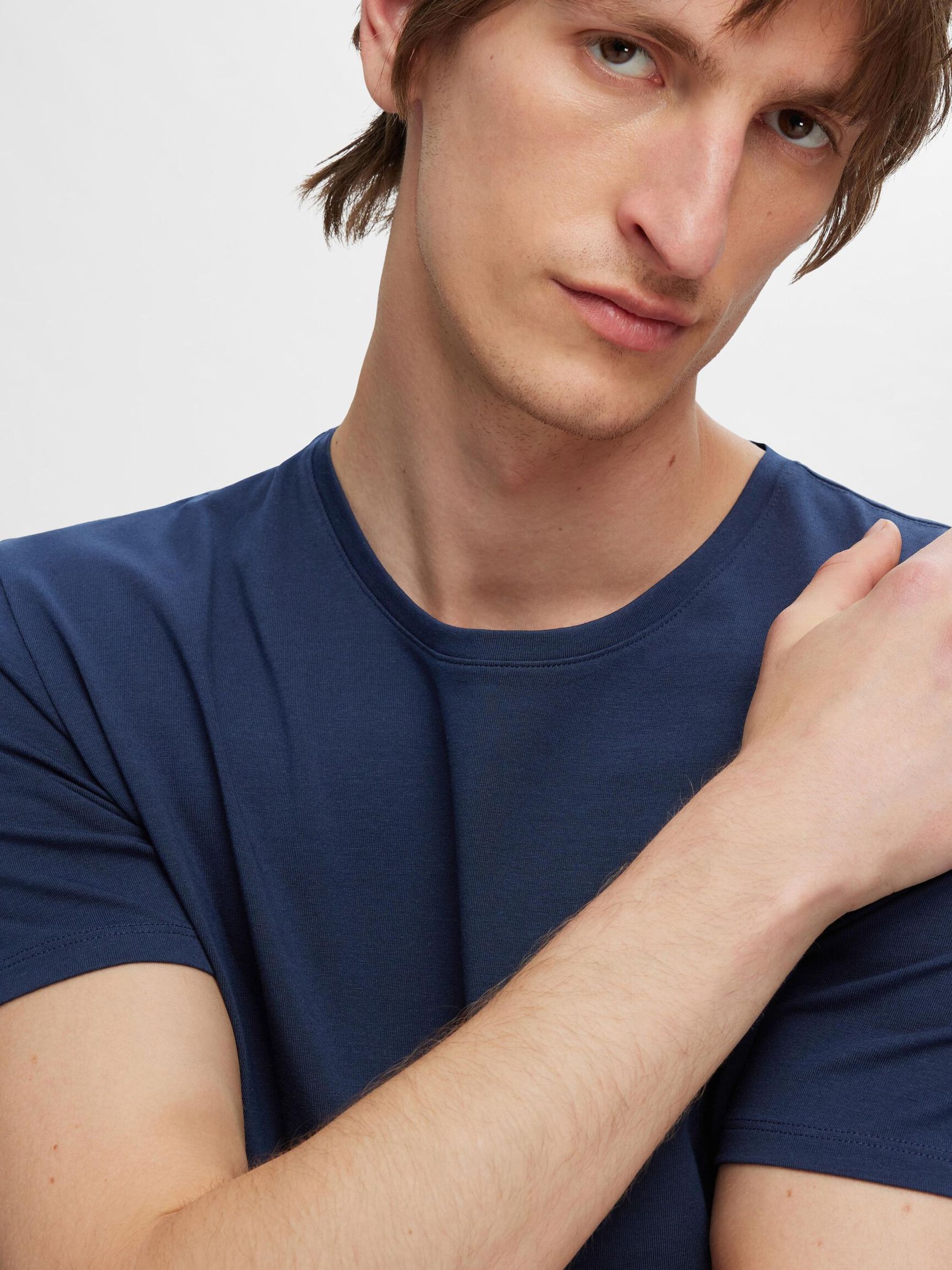 3-PACK COTTON T-SHIRT, Navy Blazer, highres