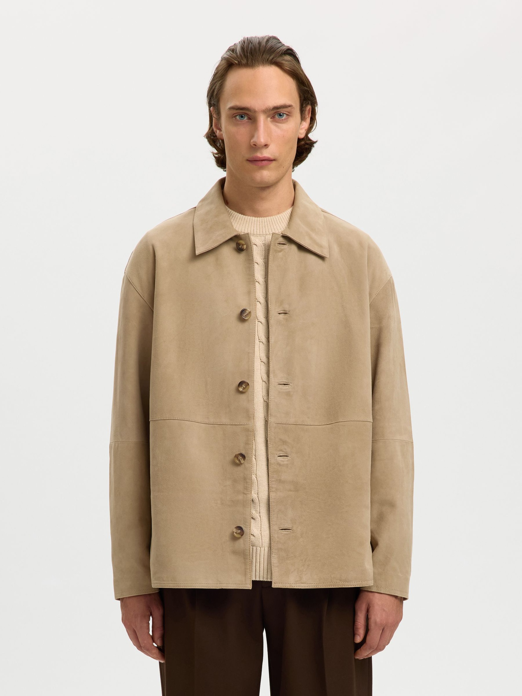 SUÈDE OVERSHIRT, White Pepper, highres