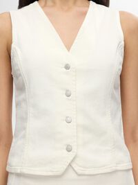 DENIM GILET, Snow White, highres