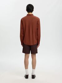 RELAXED FIT LONG SLEEVED SHIRT, Cherry Mahogany, highres