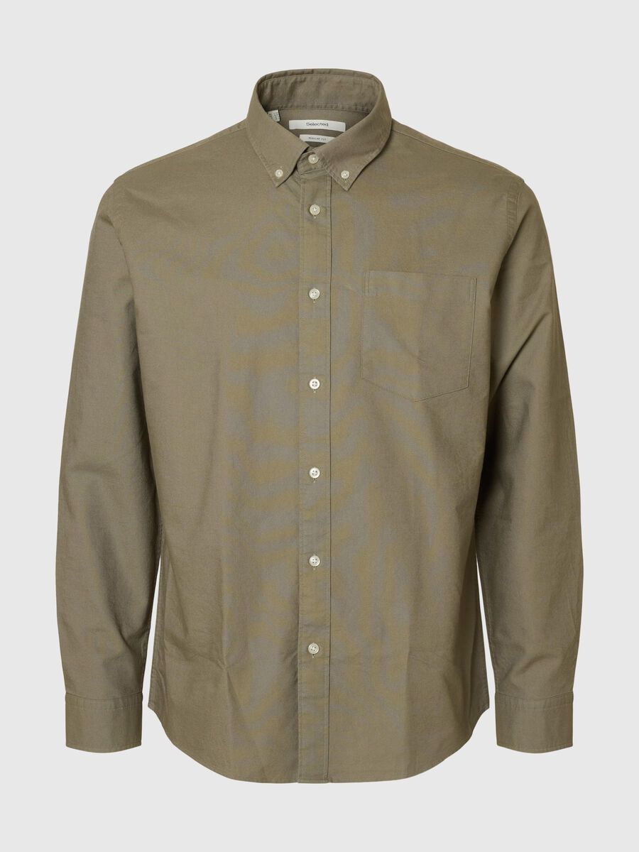 Selected OXFORD SHIRT, Vetiver, highres - 16077359_Vetiver_001.jpg