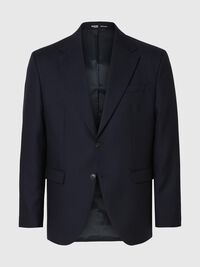100% WOOL SINGLE-BREASTED BLAZER, Dark Sapphire, highres