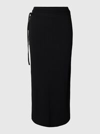 VISCOSE BLEND MIDI SKIRT, Black, highres