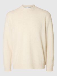 100% WOOL JUMPER, Egret, highres