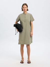 COTTON  MINI DRESS, Vetiver, highres