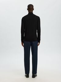 100% MERINO WOOL TURTLENECK, Black, highres