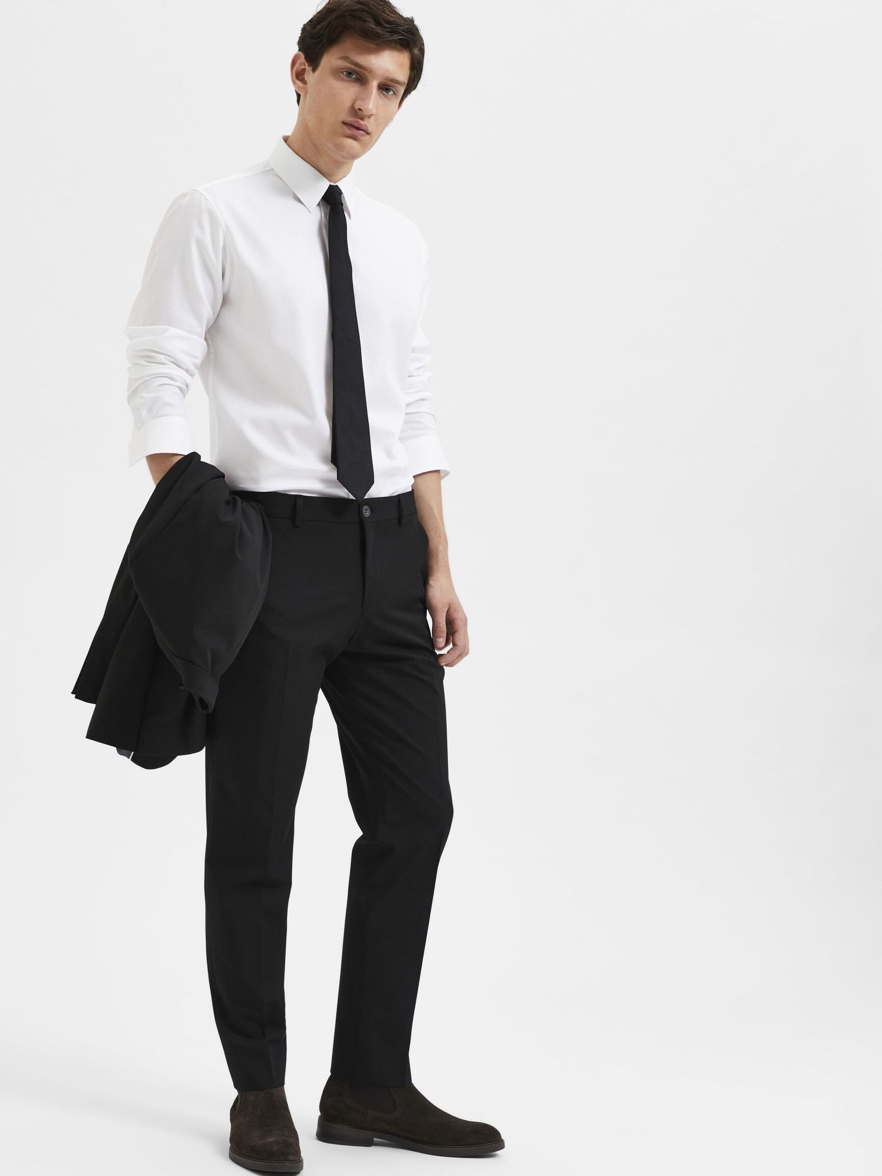 175 SLIM FIT TROUSERS, Black, highres