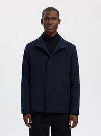 WOOL BLEND JACKET, Sky Captain, highres